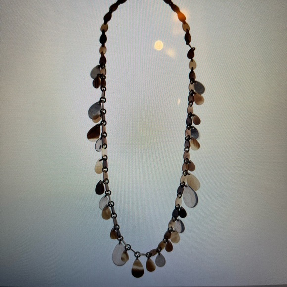 HERMÈS Buffalo Horn Necklace Brown Tortoise Shell LONG RARE bead dangle $1500RP! - Picture 9 of 16